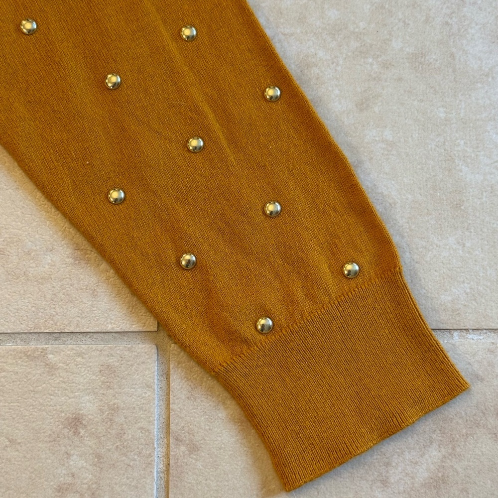 Michael Kors Size Large - Mustard Knit Top Women's Sweater - Picture 3 of 5